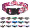 Mercano Hundehalsband Verstellbares, Weich Nylon Komfort & Robuster Gemustertes Hunde Halsband für Kleine Mittlere Große Hunde Welpen Katzen (M, Bunte Blumen)