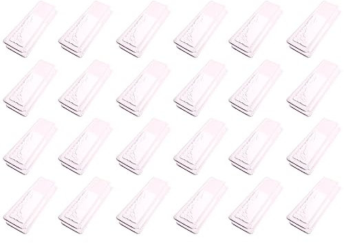 Acan Tradineur - Pack de 24 Paquetes de 2 Bandejas con blonda Rectangular - Especial para Fiestas o Celebraciones - Material reciclable - 13 x 44 cm - Color Blanco