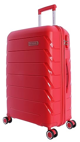 DON ALGODON - Reisekoffer Kabinenkoffer 55 x 40 x 20 cm - Reisekoffer - robuster Kabinenkoffer - Trolley für Flugzeug mit 4 360°-Rädern und Vorhängeschloss, rot, Mediana, Mittel