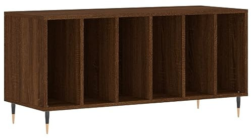 vidaXL Mobile Porta Dischi Rovere Marrone 100x38x48 Legno Multistrato, Mobile portadischi in Vinile, Mobile Porta Dischi, Porta Dischi