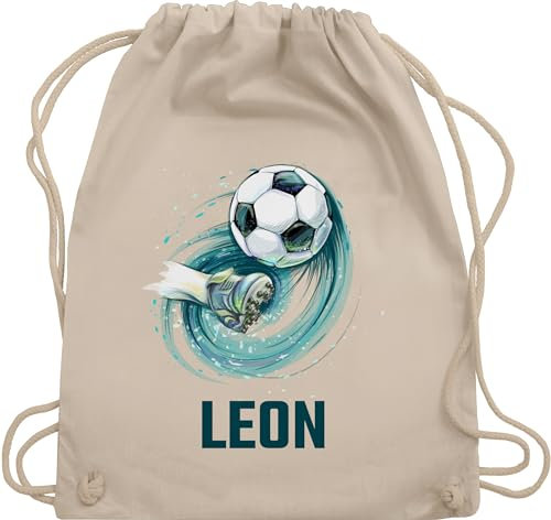 Turnbeutel Rucksack - Fußball Schuss Cool Fußballfan | Fußballgeschenkideen - Unisize - Naturweiß - personalisierte stoffbeutel junge beutel fussball geschenke+für+fußballfans leon