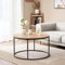 [en.casa] Couchtisch Kuhmoinen 45 x 80 cm Beistelltisch Wohnzimmertisch Sofatisch rund Schwarz/Holzoptik