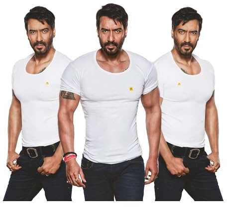 Amul Comfy Men's Undershirt Half Sleeve White Pack of 3 | 100% Cotton with Sleeves Vest | Soft & Breathable Inner Clothing for Men