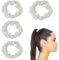 BZKSER 4 Stücke perlen haarschmuck - Weiß Perlen Haargummi Damen Elastisches Scrunchies Mädchen Zopfgummi Haarschmuck Kopfschmuck,Pferdeschwanz Inhaber Haarschmuck