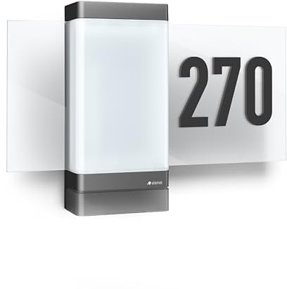 Steinel LED Hausnummernleuchte My L 270 Digi SC, erhabene Ziffern individuell wählbar, 180° Bewegungsmelder, smarte beleuchtete Hausnummer, bedienbar per App