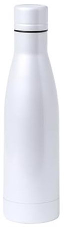 Botella térmica agua acero inoxidable personalizada láser | Sin BPA | Mantiene 24H Frio / 12H Calor | Isotérmica y Hermética - Doble Pared al Vacío a Prueba de Fugas (500ml, Blanca)