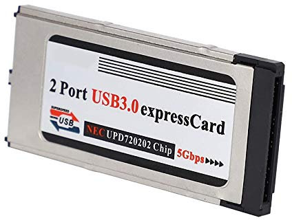 Kuuddker Tarjeta Express USB 3.0 de 2 Puertos de Alta Velocidad Tarjeta Express con Ranura de 34 Mm Adaptador Convertidor PCMCIA para Laptop Notebook