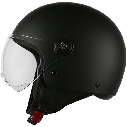 SPEEDWAY 1970 Casque de Moto Classic - Noir, Homologué ECE et Dot, Idéal pour Hommes et Femmes, Casque Jet pour Ville