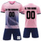 MEDUOLA Maillots et Ensembles de Football Personnalisés Maillots de Football Personnalisés avec Nom et Numéro T-Shirt de Football Personnalisés pour Adultes et Enfants (Rose 920)