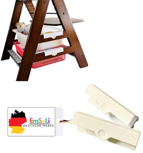 EmSoLi Trofast Adapter kompatibel für Hochstuhl Hauck Alpha für Plastikwannen und Körbe,Haken (Weiss, Trofast Adapter)