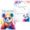 BHIPKOT 12 Blätter Einladungskarten Kindergeburtstag Junge Mädchen, Aquarell Panda Einladungskarten Geburtstag,Einladung Kindergeburtstag,Geburtstagseinladungen für Kinder