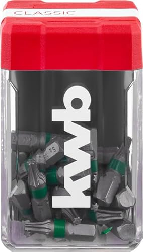 kwb Mini-Case Bit-Set T15, 25-tlg. (Aufbewahrungsbox, Spenderdeckel, 25x Bits, S2-Stahl, C 6.3-Schaft, Farbring)