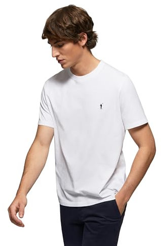 Polo Club Maglietta Basic Bianca Cotone con Logo Ricamato Uomo - T-Shirt for Men