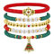 Emibele Lot de 5 Bracelets de Noël pour Femmes, Bracelet avec Flocon de Neige et Arbre de Noël, Bracelets Élastiques en Argile et Perles pour Cadeaux
