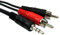 3.5mm Stereo Jack to 2x RCA Phono Audio Cable, Black and Red (1.2 metre)
