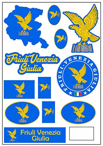 Daged Friaul Venetien Italien Aufkleber Karte Stickerbogen - Reiseaufkleber PKW Auto Motorrad Biker Flagge Fahne Deko AK