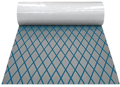 OUGPIU Boat Flooring 240 * 40cm EVA Foam Boat Decking Marine Mat Self-Adhesive Flooring Sheet,Camouflage Non-Slip Traction Pad EVA Foam Sheet for Boats RV Surfboard SUP Board Kayak (Gray Blue)