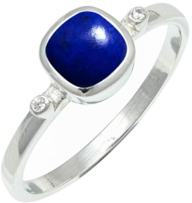 Lapislazuli Edelstein Bandring 925 Sterling Silber Ring Herren & Damen Bandring Geschenkartikel Handgefertigter Schmuck TSR1245BV_12 (58 (18.5))