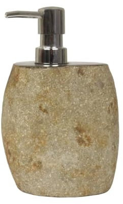 Seifenspender Stein Flussstein Bad Deko Naturstein Steinseifenspender mehrfarbig 17 cm