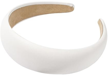 Serre-tête large pour femme et fille - Bandeau classique - Basique - Noir - Minimaliste - Accessoire de cheveux - Couronne de cheveux (blanc, taille unique)