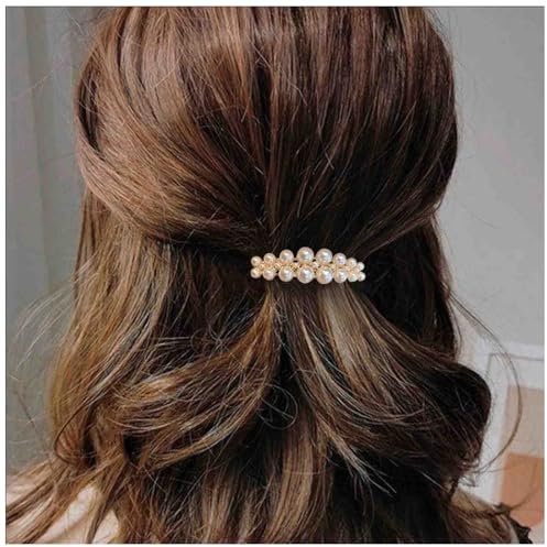 Enautoabs Barrette Perle Vintage Barrette Perle Française Barrette Perle Or Barrette Perle Mariage Barrette Imitation Perle Barrette Queue De Cheval Accessoires De Cheveux Décoratifs Pour Femme