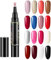Polishey Nail Polish Pens UK,Nail Varnish Pens, Long-Lasting Quick Dry 3-In 1 Gel Nail Polish Set, 4 Colors -e Step Gel Nail Polish,French Manicure Nail Gel Polish Pens DIYS Tools For Women Girls