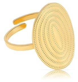 Made by Nami Boho Ring Gold aus chirurgischem Edelstahl Ring Verstellbar Geschenke Für Frauen Wasserfester Schmuck Damen Festival Accessoires Sommer