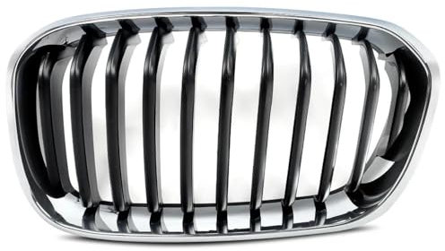 DZSQEGBX per BMW Serie 1 F20 F21 2015-2019 Griglia Anteriore A Doppio Rene Cromata + Nera Griglia Anteriore Dell'auto(L)