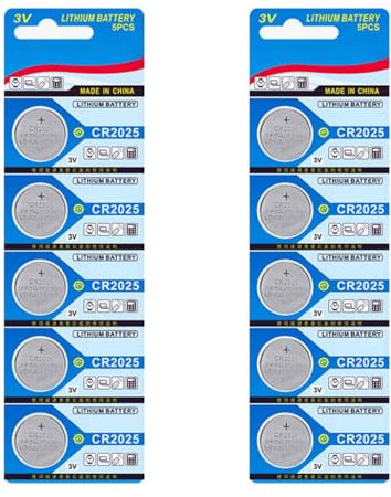 Xuanxi Pack Of 10pc/5pc CR2025 3V Lithium Coin Batteries Coin Cell Batteries For Long Lasting Power In Various Devices