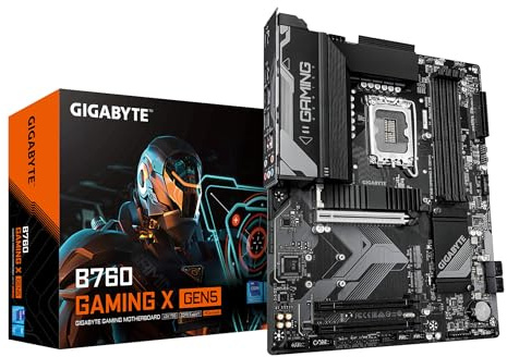 GIGABYTE B760 GAMING X GEN5 Scheda Madre – Supporta processori Intel Core di 14a generazione, VRM a 8+1+1 fasi, fino a 5600 MHz DDR5, 3 x M.2 PCIe 4.0, LAN 2.5 GbE, USB 3.2 Gen 2