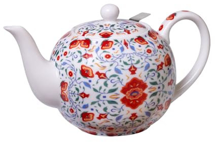 TEA SHOP - Tetera Bright Amalfi 1 L - De porcelana con infusor - Filtro de acero inoxidable
