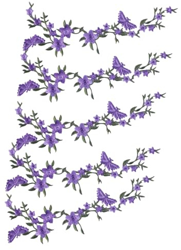 Bügelflicken zum Aufbügeln, Schmetterling, Applikation zum Nähen/Bügeln, 5 Stück, Dekoration aus Stoff, handgefertigt, zum Nähen auf Jacken, Blusen, Hemden, Taschen, Mützen, Jeans
