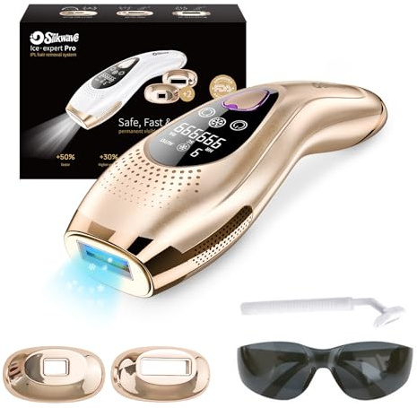 Laser Hair Removal with 6℃ Ice Cooling, Painless IPL Laser Hair Removal Device 3 in 1 at Home Hair Remover Machine for Women Men Electrolysis Permanent Epilator on Face Body Depilation (Rosegold)