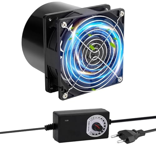 yivom Ventilateur tubulaire 100 mm avec régulateur de vitesse – Ventilateur axial silencieux avec prise européenne réglable pour cuisine, WC, serre, garage, circulation de l'air, évacuation et