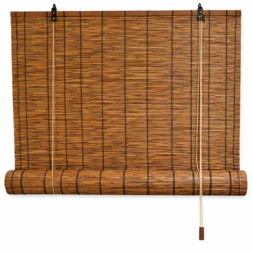 Acomoda Textil – Persiana Enrollable de Bambú Natural para Puertas y Ventanas Decorativa Marrón. Estor Ajustable de Ocultación para Exterior e Interior Protector de Fácil Instalación. (150x220 cm)