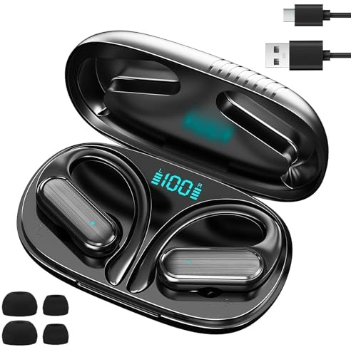 2026 Bluetooth 5.4 Kopfhörer Sport, Kabellose Kopfhörer mit LED Anzeige | 40 Std. Spielzeit Wireless Earbuds In Ear, HiFi 3D Stereo Sound, IPX5 Wasserdicht Sport Ohrhörer mit Mikrofon für iOS/Android