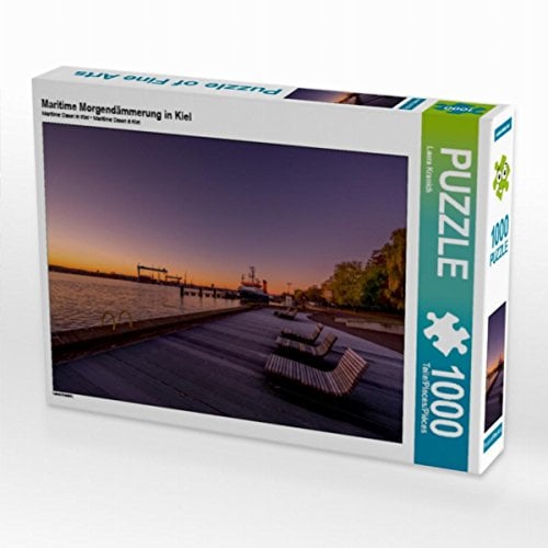 CALVENDO Puzzle Maritime Morgendämmerung in Kiel 1000 Teile Lege-Größe 64 x 48 cm Foto-Puzzle Bild von Laura Kranich