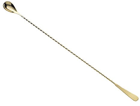 Barfly Bar Spoon, 17 1/8 (43.5 cm), Gold Plated, Stainless Steel, 43.43 x 2.54 x 1.59 cm