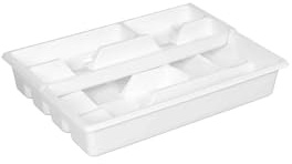 Teko Plastic 106.64602 Besteckkasten mit Schieber, 40 x 30 x 7 cm, Weiß
