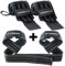 Fitgriff® Handgelenk Bandagen + Zughilfen (2er Set) - für Krafttraining, Fitness, Bodybuilding, Gewichtheben, Gym, Kraftsport - für Frauen und Männer (Grey)