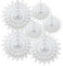 Time to Sparkle 6 Pack Mix Tissue Paper Fan Party Fan Snowflake Christmas Wedding Decoration White