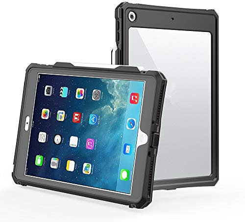 YiMi Impermeabile Custodia per iPad 10.2 2019 (7. Generazione),Outdoor Rugged Heavy Duty Subacquea Completamente sigillata Custodia Antiurto Antipolvere Anti-graffio 360° Protettiva Custodia (Nero)