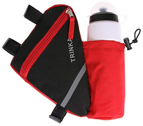 MOOCY Sac de rangement pour vélo avec bouteille d'eau triangulaire, Rouge