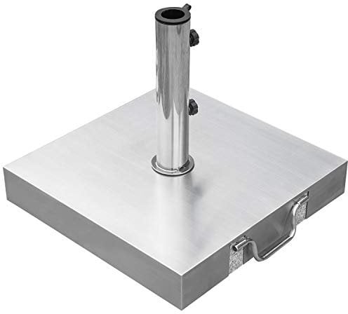Sonnenschirmständer 40kg Edelstahl Haube eckig Granitkern rollbar