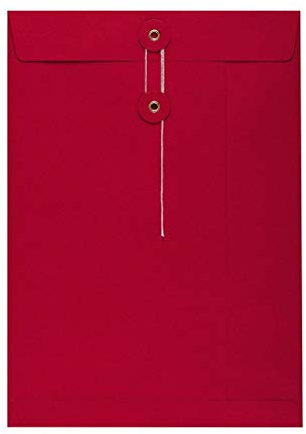 Natürlich verpacken Umschlag C4, 324 x 229 mm, Rot, Bindfadenverschluss, Kraftpapier, Versandtasche - 10 Stück/Pack