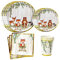 Woodland Creatures Theme Baby Shower & Birthday Party Supplies For Boy or Girl Decorations with plates, napkins and cups of Forest Animal Friends Fox, Deer, Bear, Racoon Tableware Decor Set Serves 24