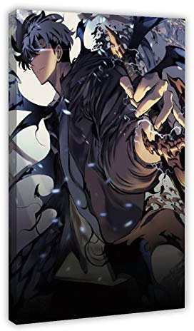 weqwe Anime Solo Leveling 2 Leinwand-Poster, Wandkunst, Dekor, Bild, Gemälde für Wohnzimmer, Schlafzimmer, Dekoration, 40 x 60 cm, Rahmen-style1