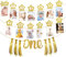 Banner für 1. Geburtstag, Baby-Girlande, 1-12 Monate, Foto, Banner, 300 cm, glänzend, Fotografie, monatlich, Dekoration für Babyparty (Gold)