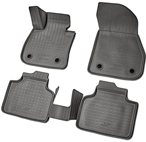 Recambo 3D Gummi Fußmatten kompatibel für BMW 2er Active Tourer | F45 | ab 2014> | Auto Gummimatten | Passgenau | mit Rand | schwarz