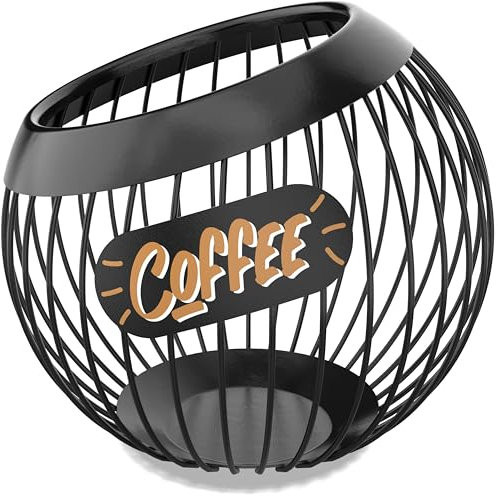 KUSOVILI Support de Dosettes et Organisateur de Café K et Expresso - Grande Capacité pour Comptoir - Panier de Rangement en Métal pour Capsules
